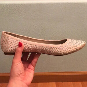 Madden Girl Champagne/Crystal Ballet Flats